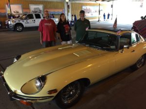 Bob Andretta (r) with his classic Jaguar